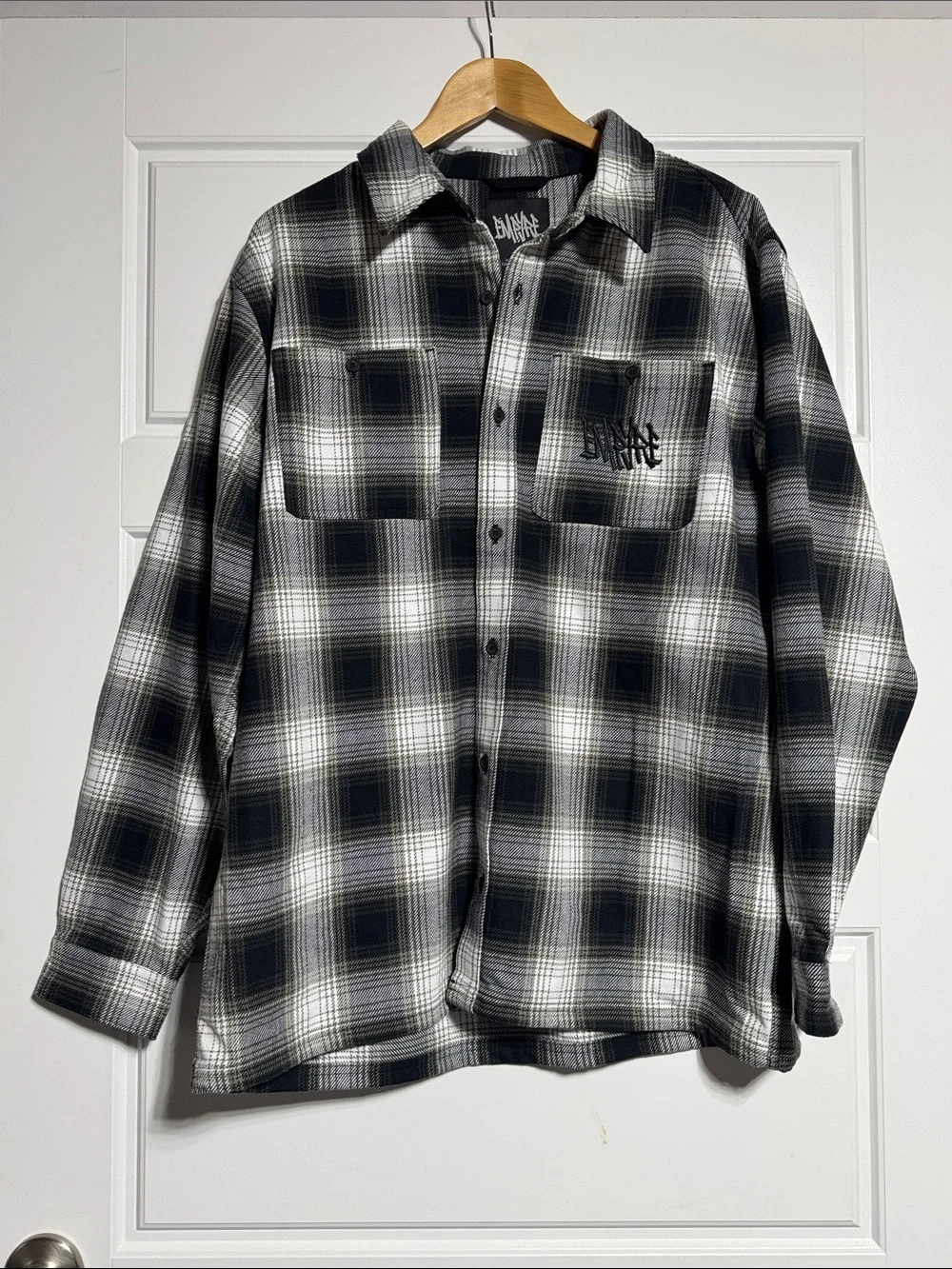NWT Zumiez Empyre Black & White Plaid Lightweight Shirt Jacket
